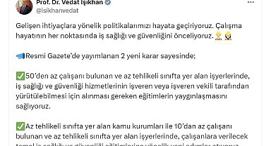 Bakanlıktan iş sağlığı ve güvenliğine yönelik düzenleme