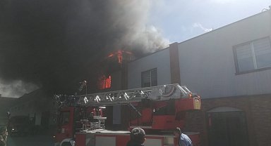 Bolu'da kereste fabrikasında yangın