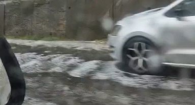 Bursa'da dolu; sürücüler zor anlar yaşadı