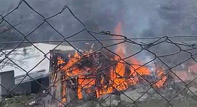 Bursa'da samanlık alev alev yandı