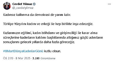 Cevdet Yılmaz: Kadınsız kalkınma da demokrasi de yarım kalır