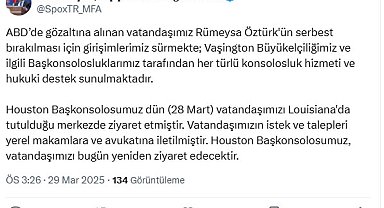Dışişleri Sözcüsü Keçeli: Rümeysa Öztürk'ün serbest bırakılması için girişimlerimiz sürüyor