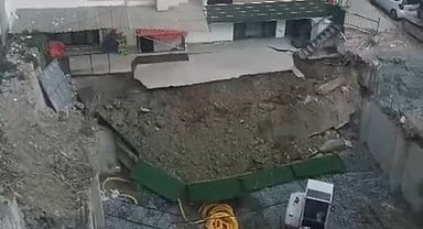 İstanbul - Güngören'de 6 katlı binanın yanında toprak kayması: Bahçe çöktü, binada çatlaklar oluştu