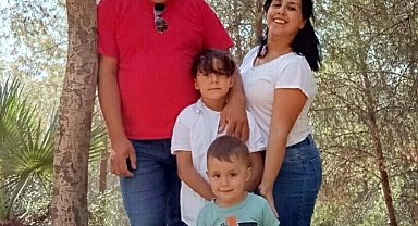 İtfaiyecinin yangında ölen eşi ve 2 çocuğu toprağa verildi