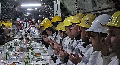 Kızılay'dan madencilere yer altında iftar