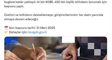 KOSGEB İstihdamı Koruma Destek Programı'na 14 bin başvuru