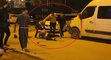 Mardin'de, sokak ortasında darp kamerada