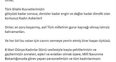 Milli Savunma Bakanlığı'ndan 'Kadınlar Günü' paylaşımı
