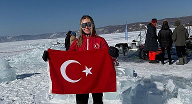 Milli sporcudan farkındalık için buz altı dalışı