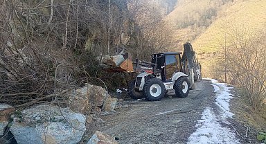 Ordu'da eriyen karlar heyelanlara yol açtı