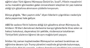 Özgür Özel'den Türk öğrencinin ABD'de gözaltına alınmasına tepki