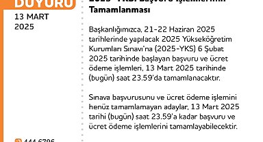 YKS başvuruları bugün sona erecek