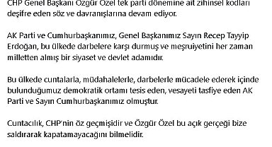 AK Parti'li Ala: Cuntacılık, CHP'nin öz geçmişidir