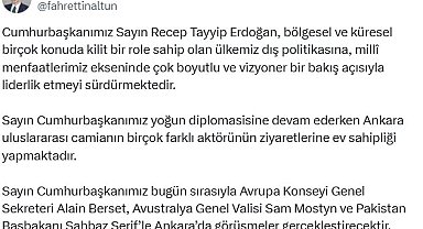 Altun: Cumhurbaşkanımız ülkemiz dış politikasına liderlik etmeyi sürdürmektedir