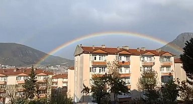 Amasya'da yağmur sonrası 'gökkuşağı'