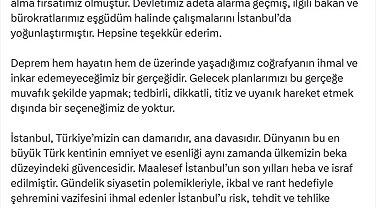 Bahçeli: Artık İstanbul'un bir numaralı gündemi deprem olmalıdır