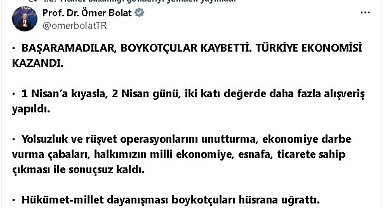 Bakan Bolat: 2 Nisan'da 2 katı daha fazla alışveriş yapıldı