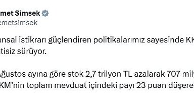 Bakan Şimşek: KKM'den çıkış kesintisiz sürüyor