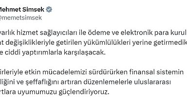 Bakan Şimşek'ten kripto hizmet sağlayıcıları ve ödeme kuruluşlarına uyarı