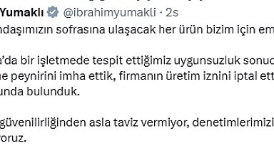 Bakan Yumaklı: 50 ton eritme peynirini imha ettik