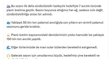 Bakan Yumaklı: Son yılların en verimli palamut sezonunu geride bıraktık