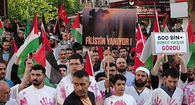 Bursa Gönüllü Kuruluşlar Platformu Filistin'e destek için yürüdü