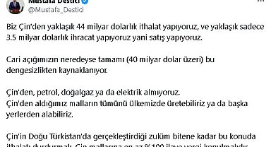 Destici: Çin mallarına en az yüzde 100 ilave vergi konulmalıdır