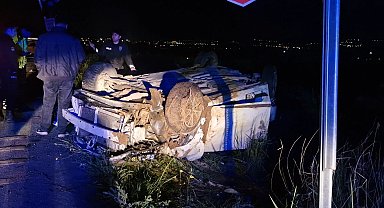 Diyarbakır'da, otomobil şarampole devrildi: 1 ölü, 3 yaralı