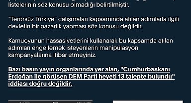 DMM: 'DEM Parti heyeti 13 talepte bulundu' iddiası doğru değildir
