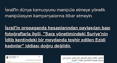 DMM: 'İdlib kentindeki bir meydanda teşhir edilen Ezidi kadınlar' iddiası doğru değildir