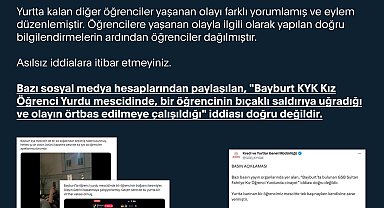 DMM: Bayburt'ta bir öğrencinin saldırıya uğradığı iddiası doğru değildir