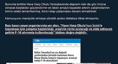 DMM: Hava Harp Okulu'nun taşınacağı iddiası doğru değil