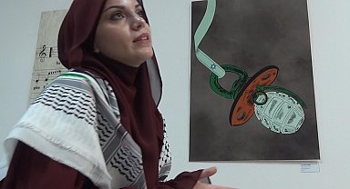 Emzik, biberon ve çıngıraklarla Gazze'deki çocuk ölümlerine dikkat çektiler