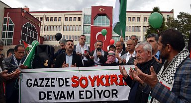 Filistin'deki soykırıma dikkat çekmek için gökyüzüne balonlar bırakıldı