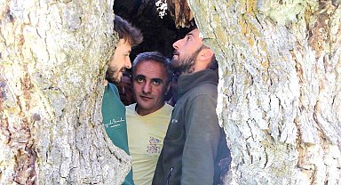 Hakkari'de asırlık ceviz ağacının kovuğuna 12 kişi sığdı