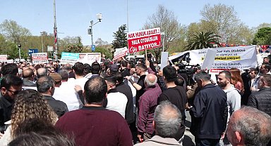 İstanbul - İETT'ye bağlı Özel Halk Otobüsü şoförleri, Saraçhane'de eylem yaptı