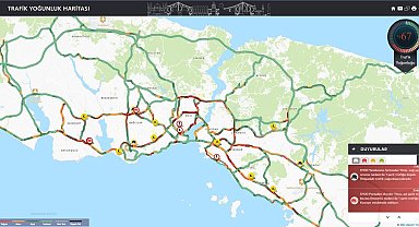 İstanbul - İstanbul'da trafik yoğunluğu yüzde 67 olarak ölçüldü