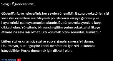 İstanbul - Vali Gül, gençleri provakasyonlara karşı dikkatli olmaları yönünde uyardı