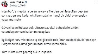 İstanbul'da okullar 2 gün tatil edildi