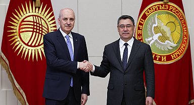 Kırgızistan Cumhurbaşkanı Caparov, TBMM Başkanı Kurtulmuş'u kabul etti