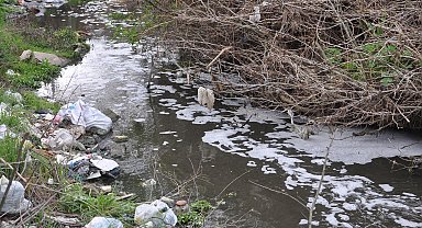 Kırklareli'de Saranlı Deresi'nde kirlilik nedeniyle köpükler oluştu