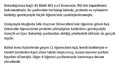 KYGM: Eylemlere katılan öğrencilerin yurtlarından atıldığı iddiası doğru değildir
