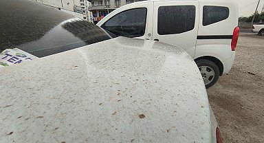 Mardin'de toz taşınımı, araçlar tozla kaplandı