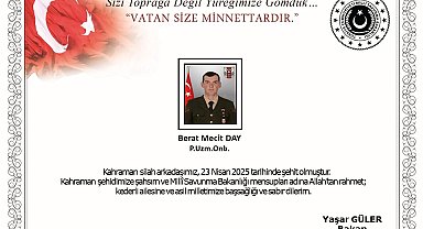 MSB: Pençe-Kilit bölgesinde 1 asker şehit oldu