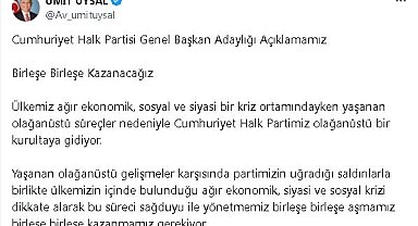 Muratpaşa Belediye Başkanı Uysal, CHP Genel Başkan adaylığını duyurdu
