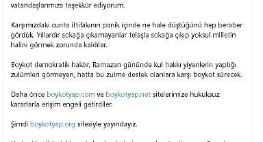 Özel: Boykot demokratik haktır