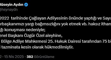 Özgür Özel hakkında 75 bin liralık tazminat kararı