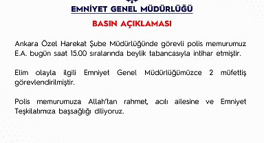 Polis memuru beylik tabancasıyla yaşamına son verdi