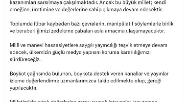 RTÜK Başkanı Şahin: Boykota destek veren kanallar ve yayınlar takip ediliyor