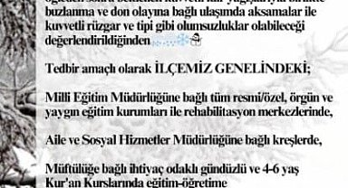 Samsun'un 2 ilçesinde eğitime yarım gün ara